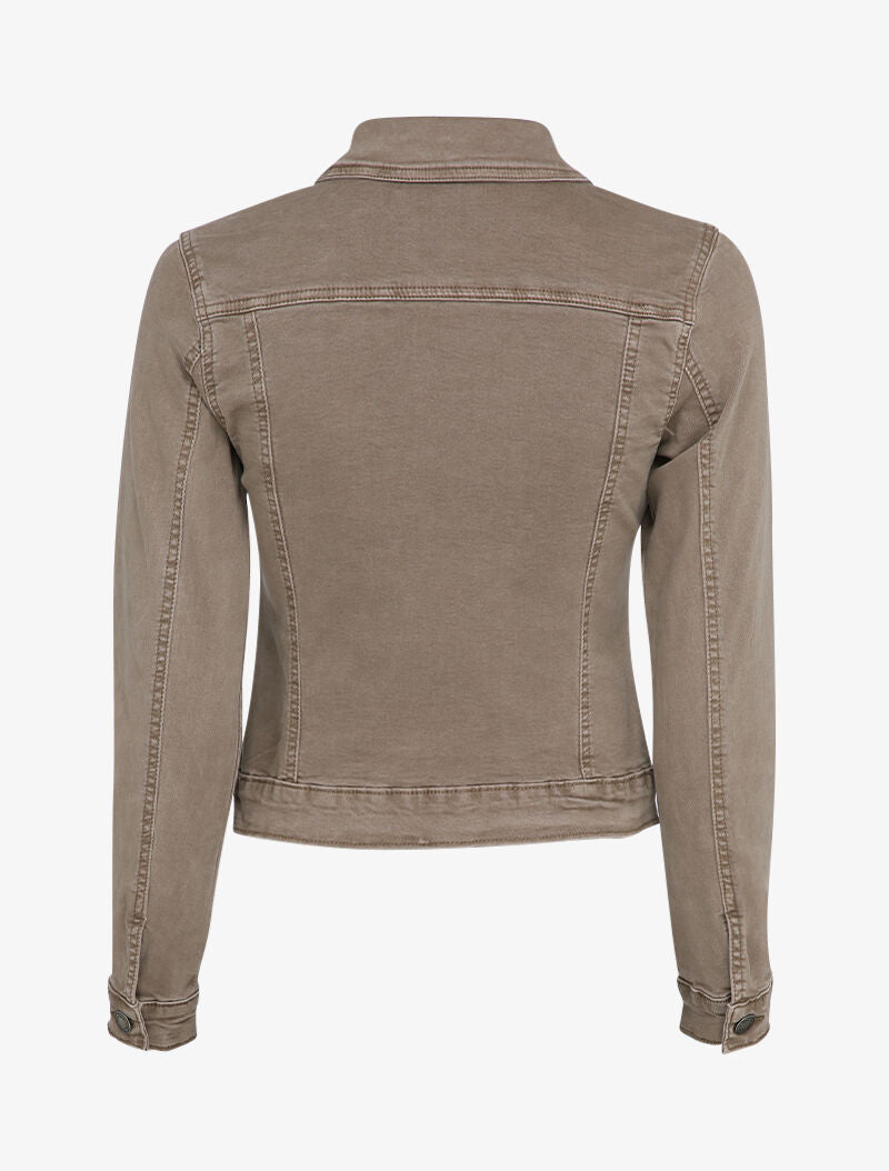 Veste en jean unie - Marron - 2
