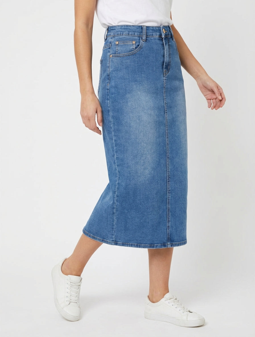 Jupe en jean fendue à l&