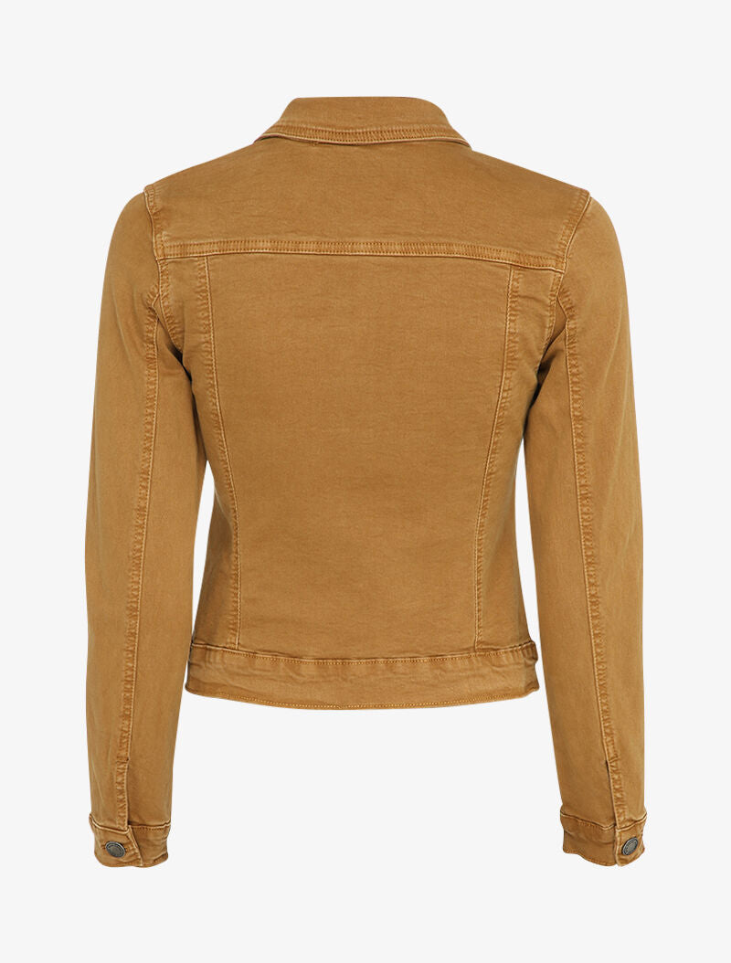 Veste en jean unie - Camel - 2