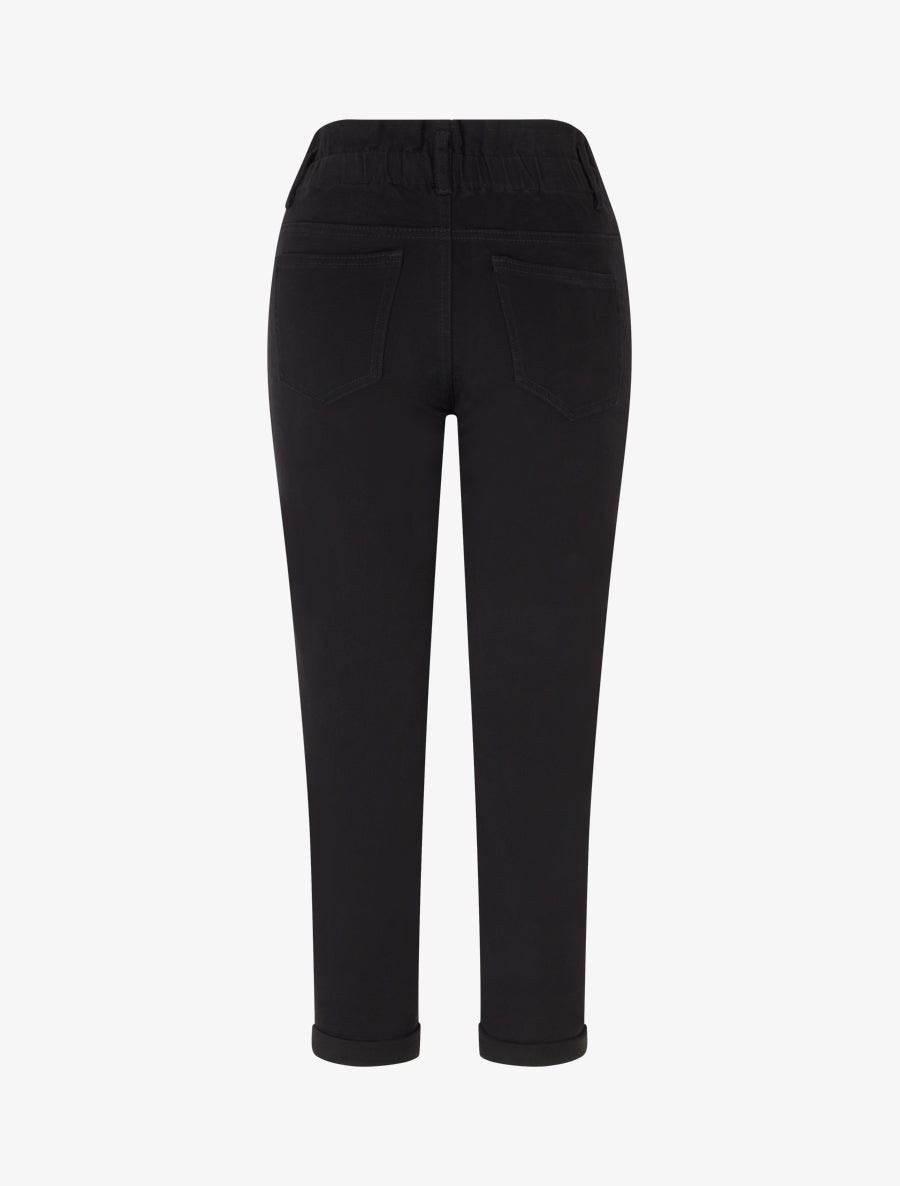 Jean mom taille haute élastiquée - Noir - 2