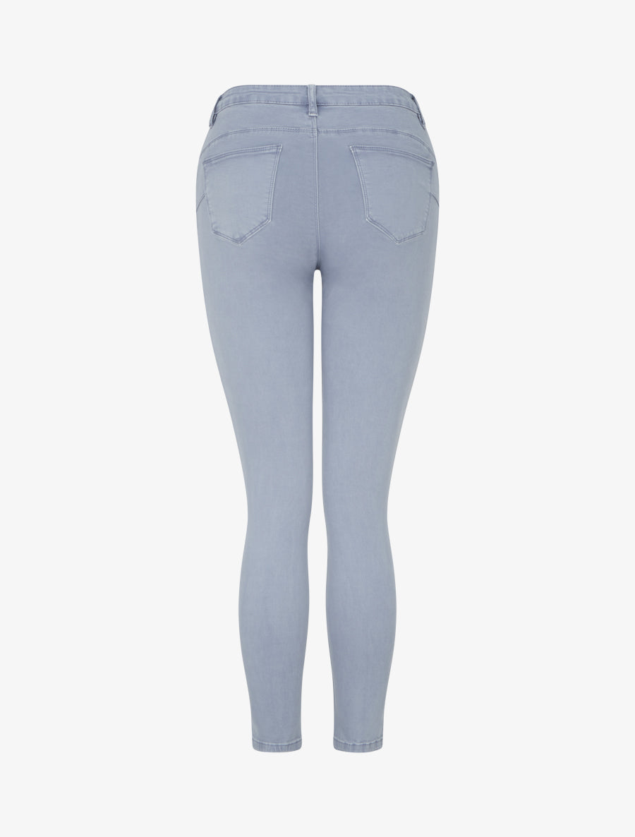 Jean skinny uni à taille standard - Bleu gris - 2