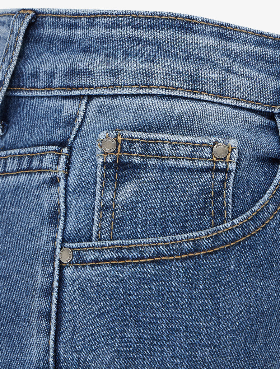 Jean wide leg délavé coupe droite - Bleu - 3
