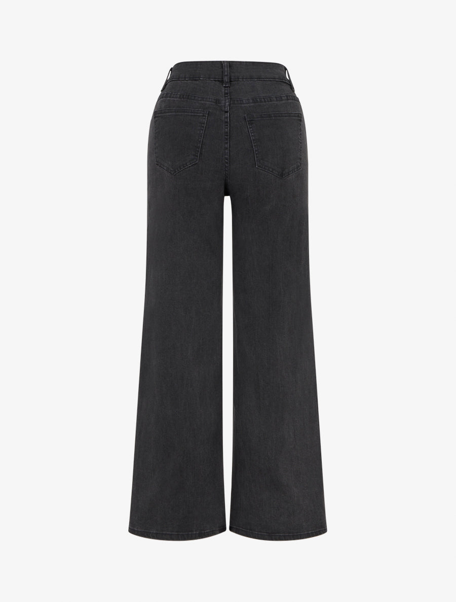 Jean wide leg taille haute - Gris anthracite - 2