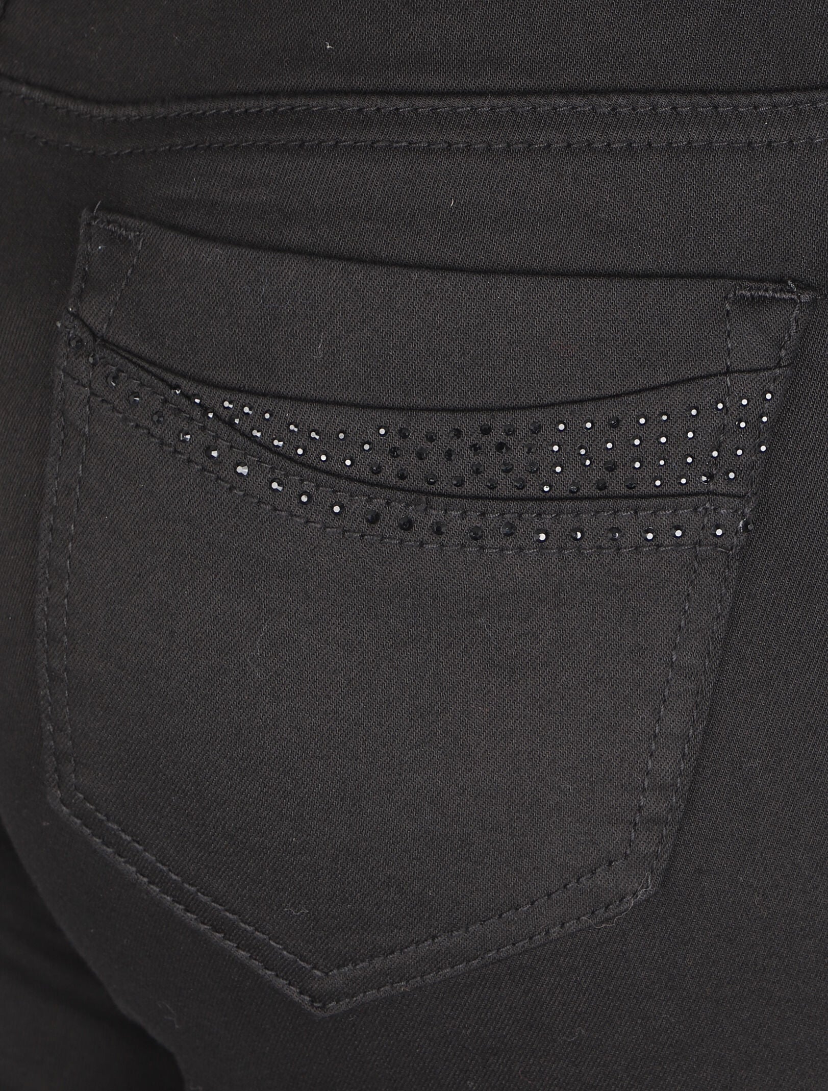 Jean slim à détails strass - Noir - 3