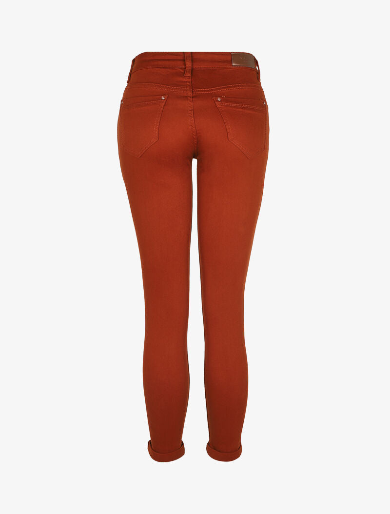Jean slim stretch à taille haute - Rouille - 2