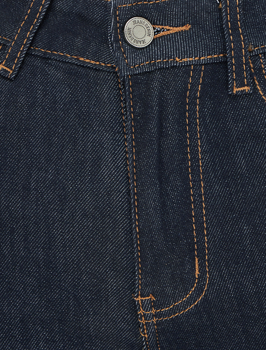 Jean droit taille haute - Bleu brut - 3