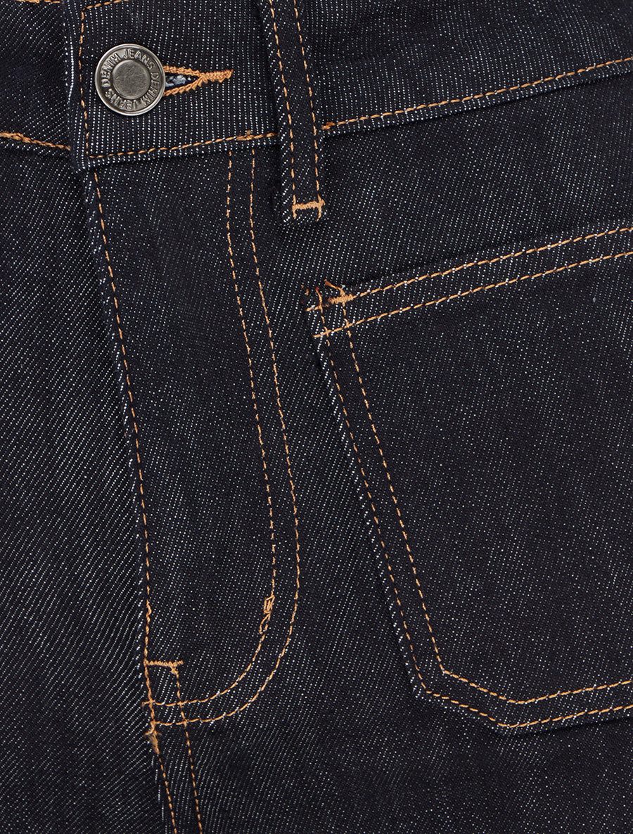 Jean wide leg poches plaquées - Bleu brut - 3
