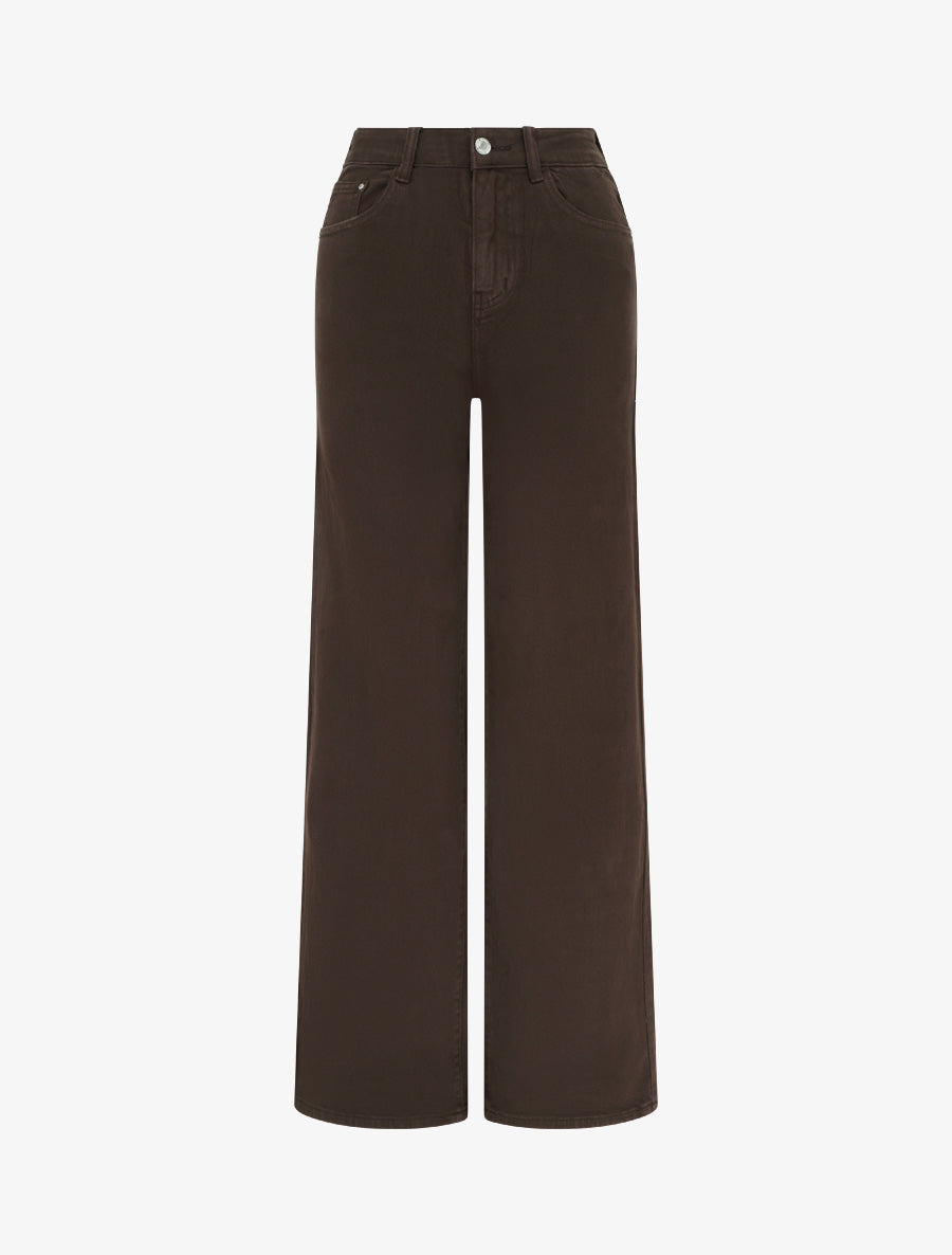 Jean uni wide leg - Marron - 1