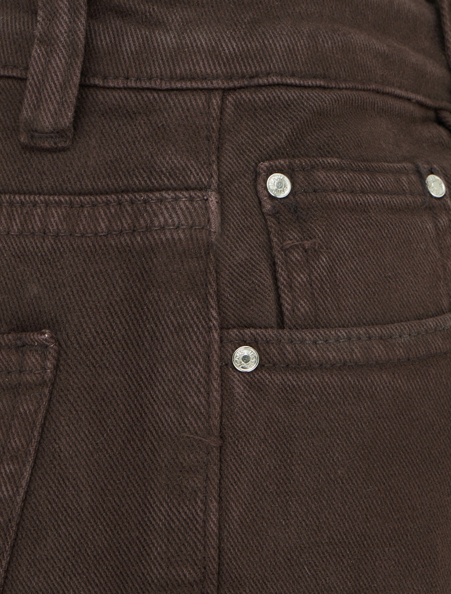 Jean uni wide leg - Marron - 3
