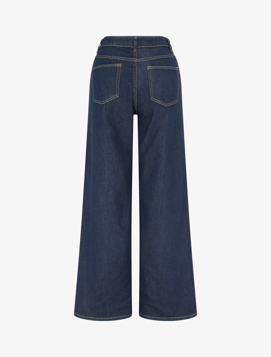 Jean grande taille wide leg - Bleu brut - 2