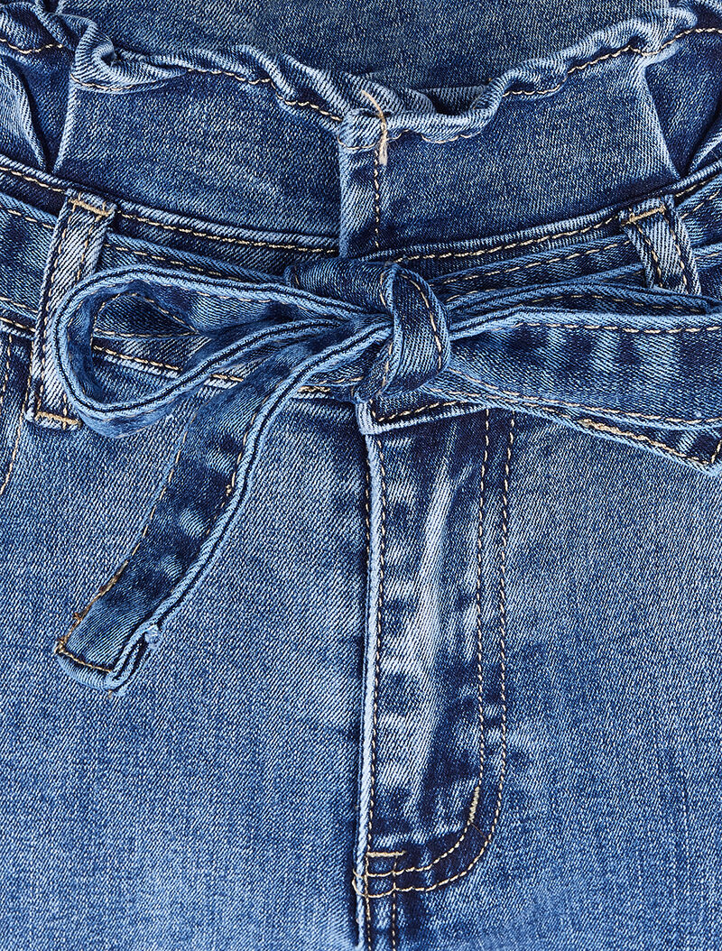 Jean boyfriend 7/8 taille haute - Bleu denim - 5