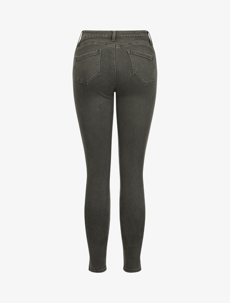 Jean stretch à taille haute coupe skinny - Kaki - 2