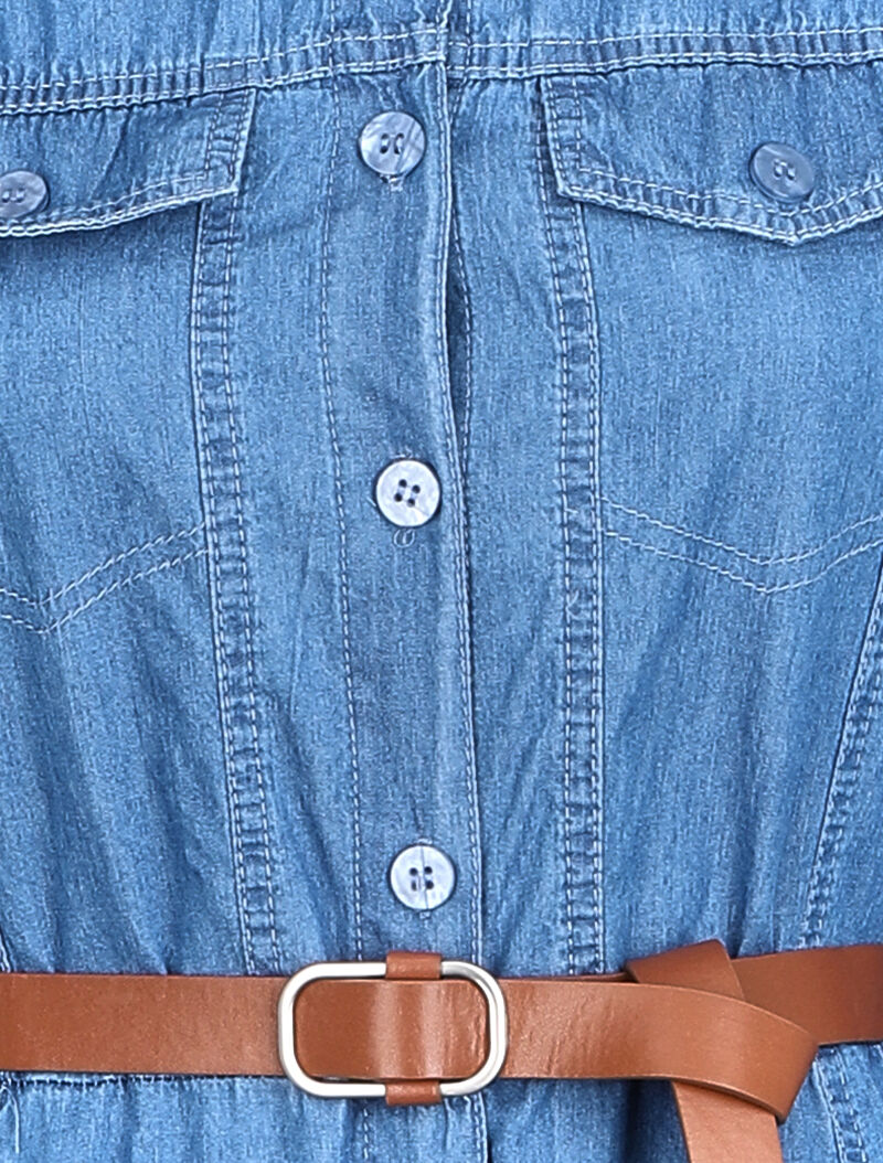 Robe longue en jean - Bleu denim - 3