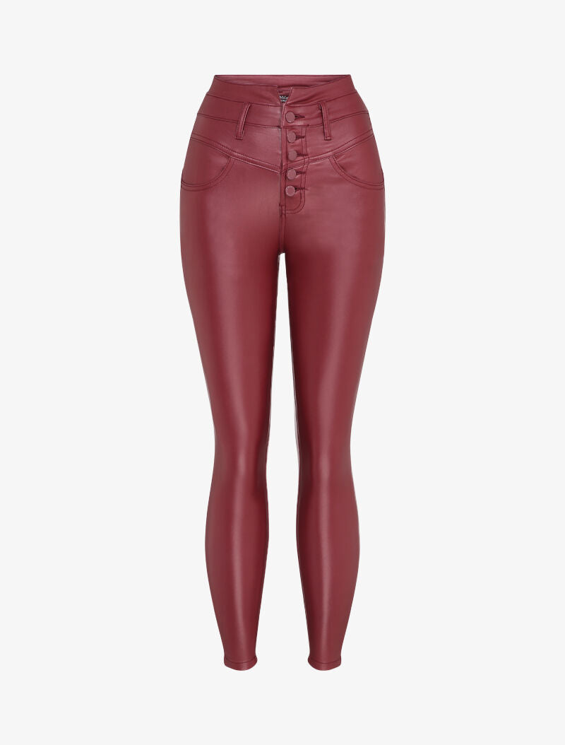 Jean skinny enduit - Rouge - 1