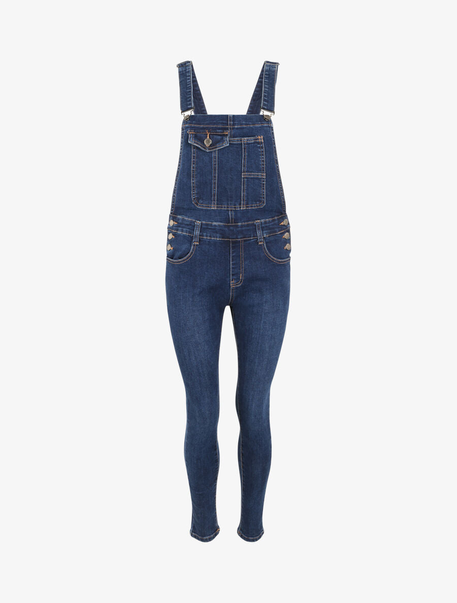 Salopette en jean coupe slim - Bleu denim - 4