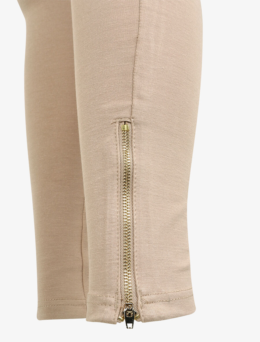 Legging ultra skinny à chevilles zippées - Beige - 3