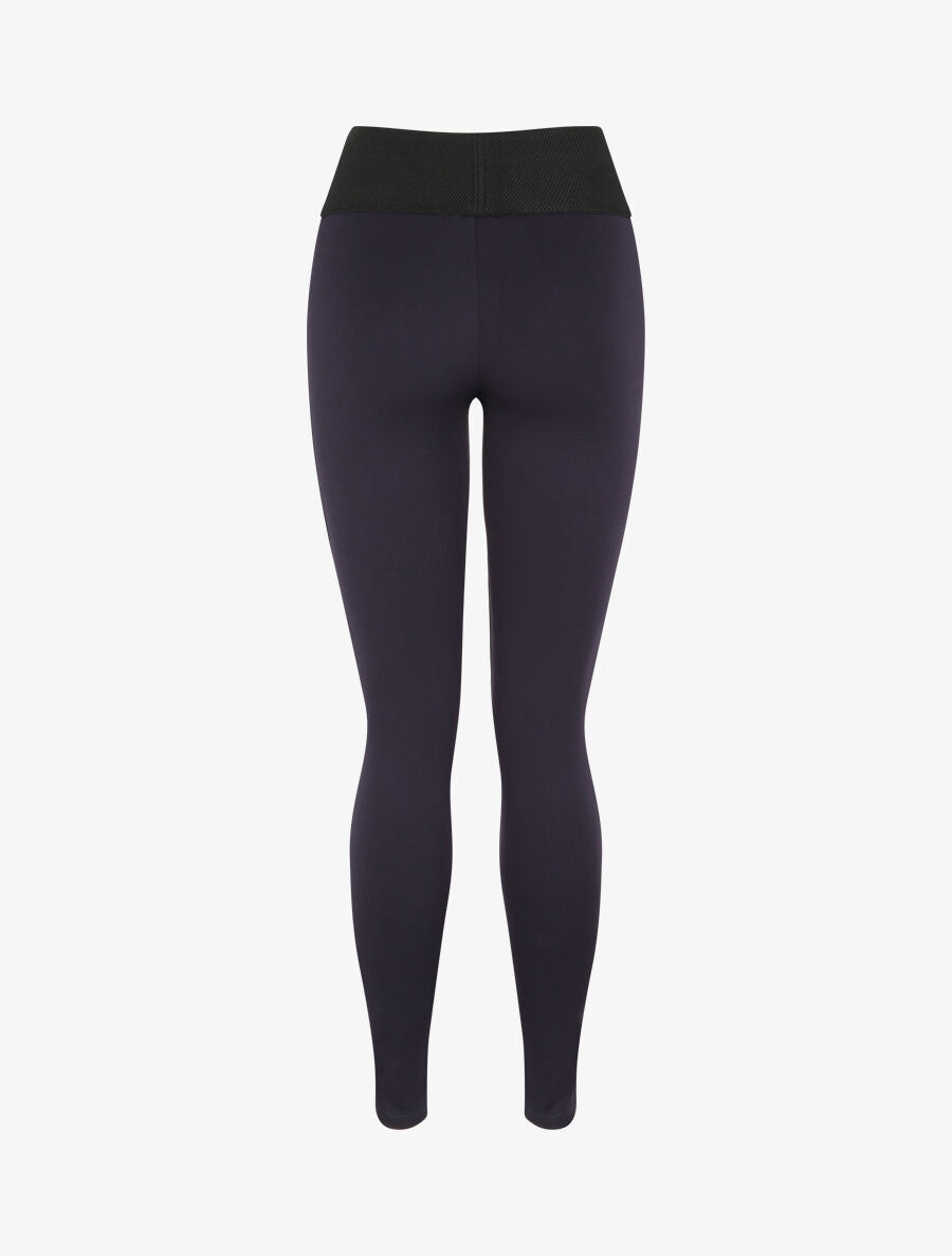 Legging ultra skinny à taille texturée et à petits zips - Marine - 2