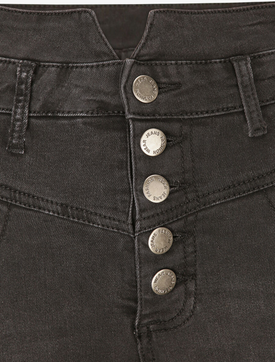 Jean skinny à taille fendue - Gris - 3