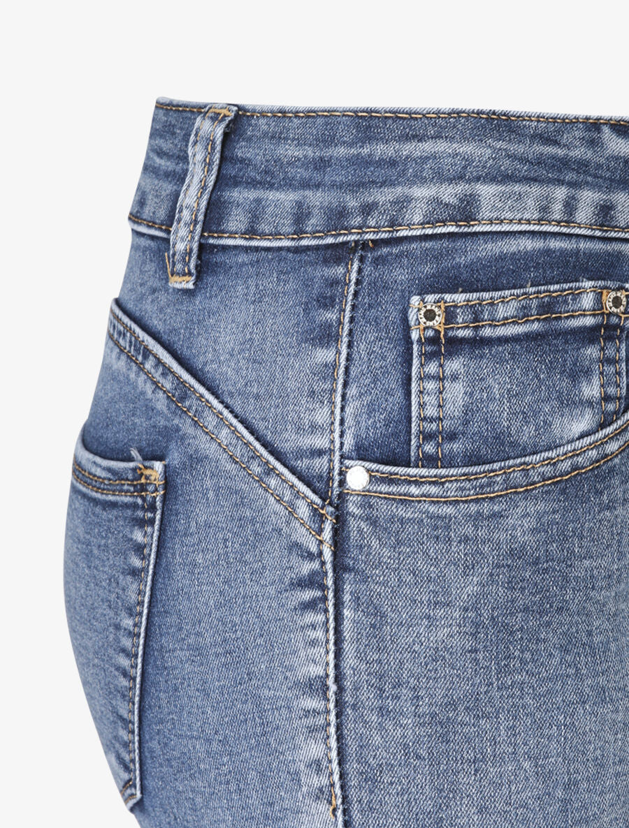 Jean skinny à bords coupe franche - Bleu clair - 3