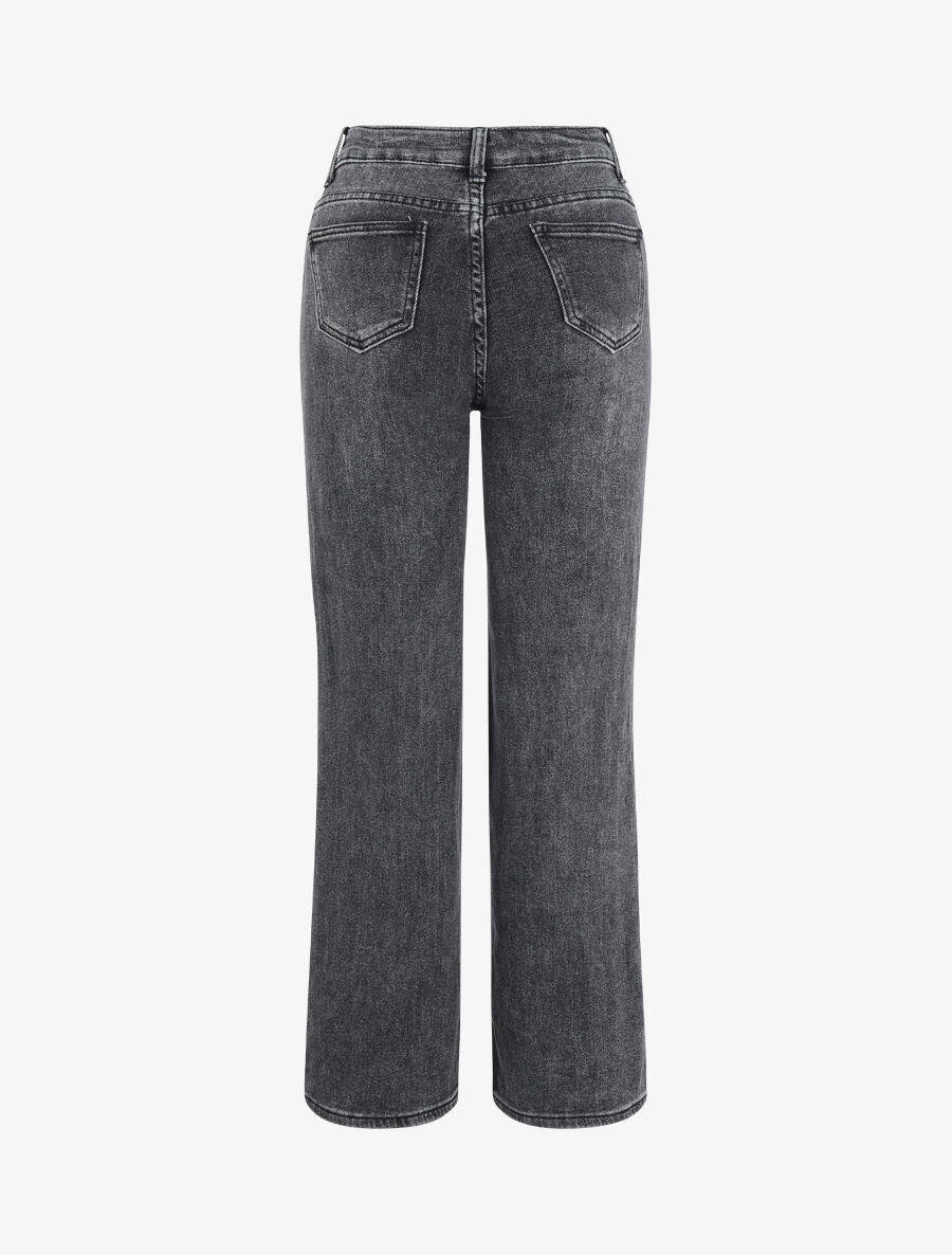 Jean droit à taille standard - Gris foncé - 2