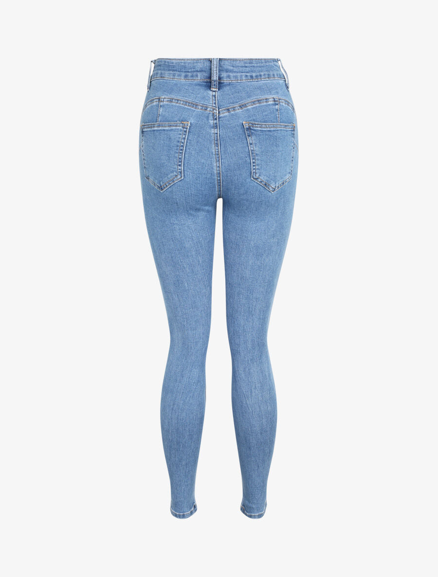 Jean skinny push up à taille haute - Bleu clair - 2