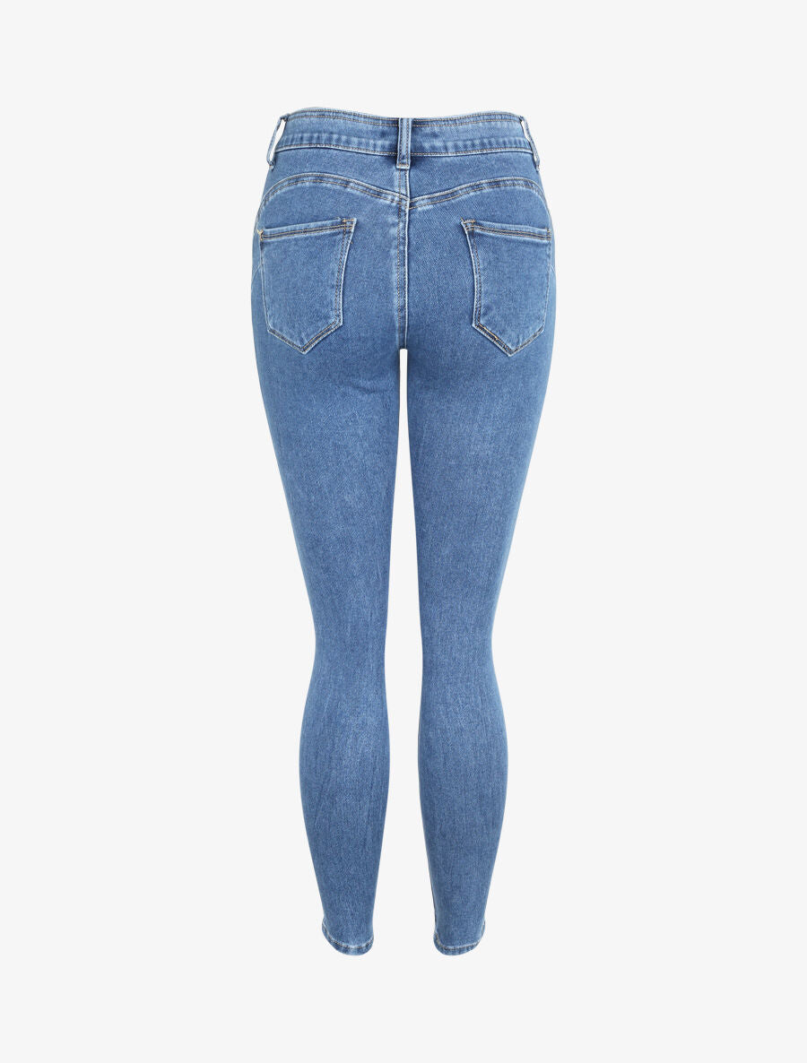 Jean skinny push up à taille haute - Bleu denim - 2