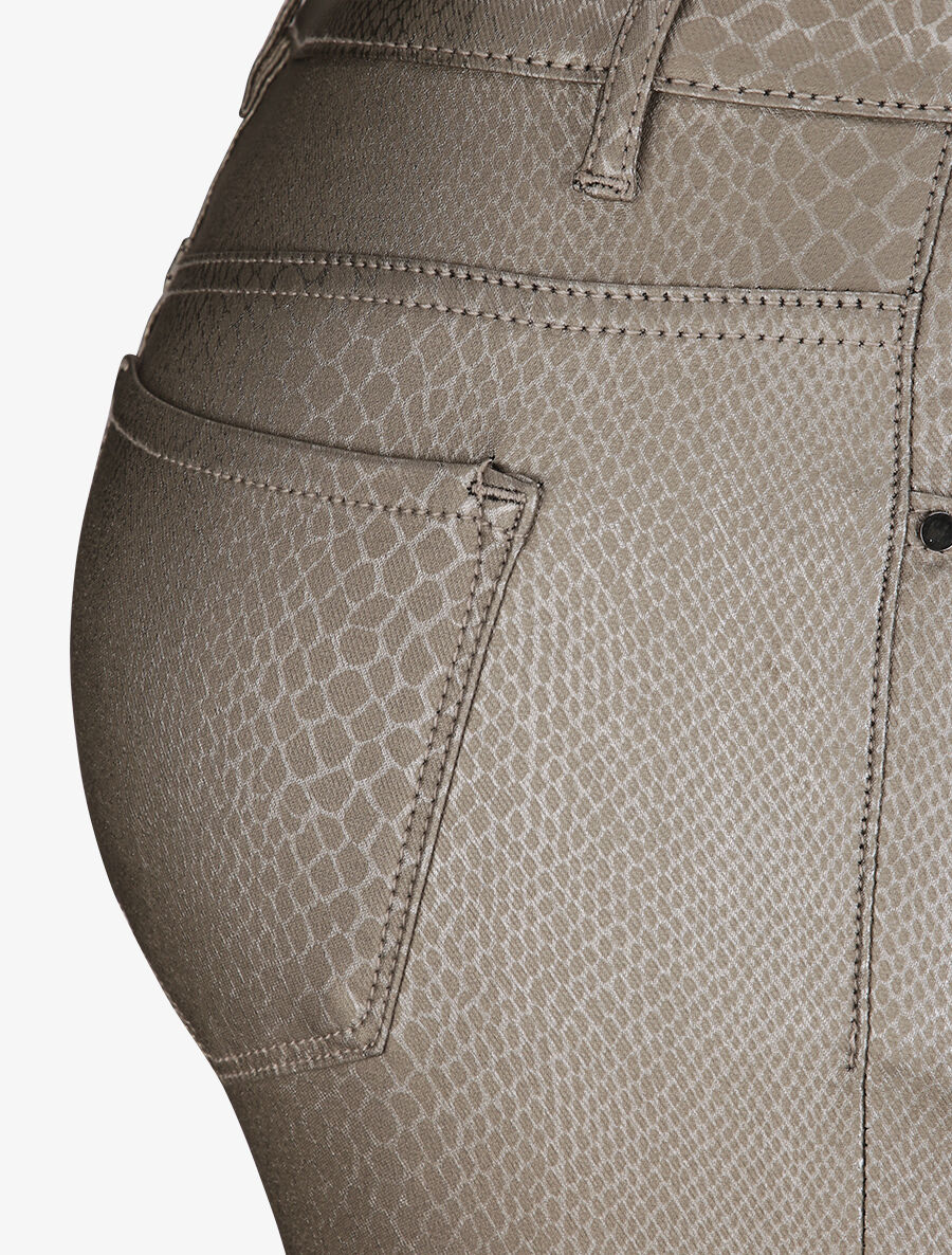 Pantalon en simili effet python - Gris clair - 3