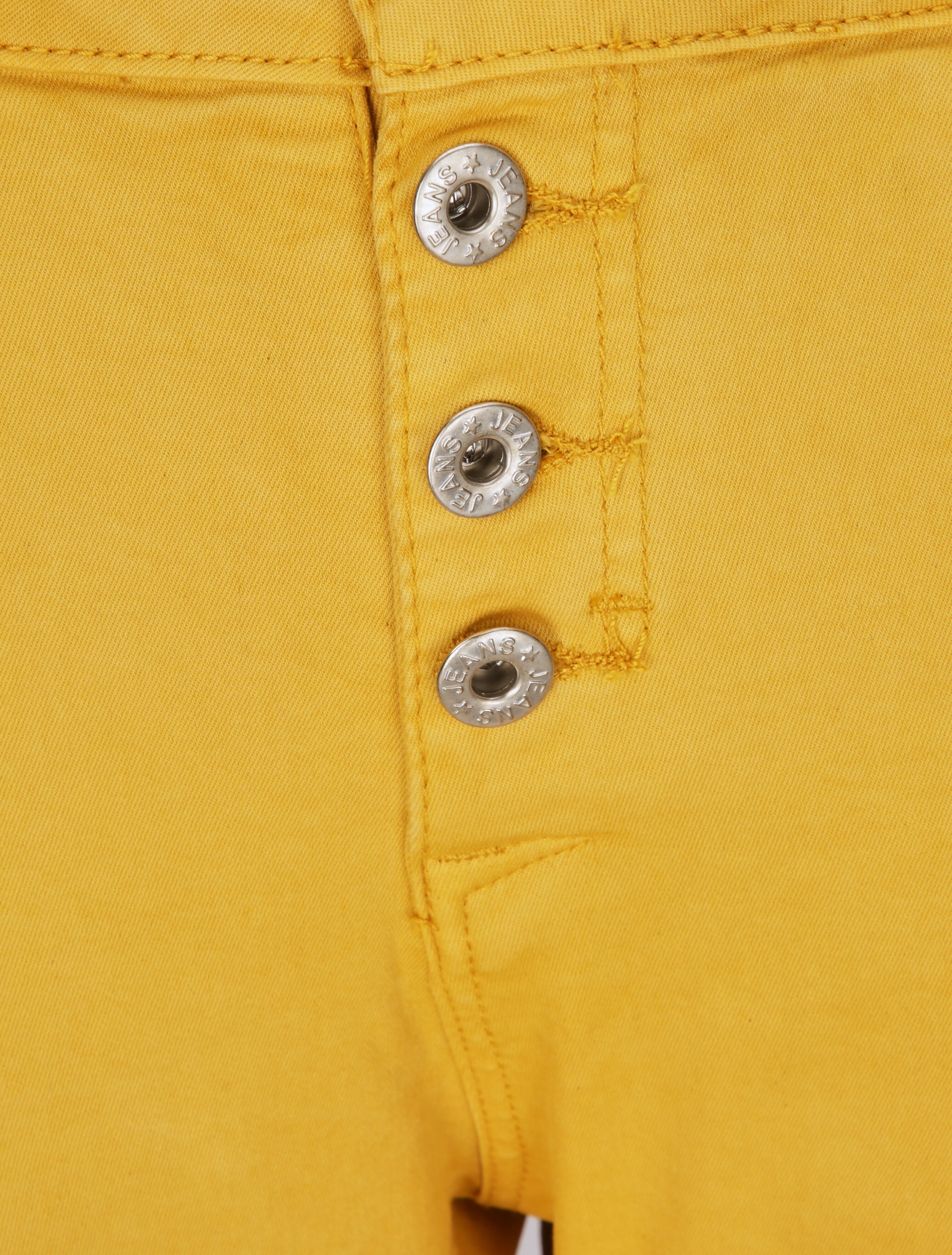 Jean boyfriend taille haute uni effet froissé - Moutarde - 3