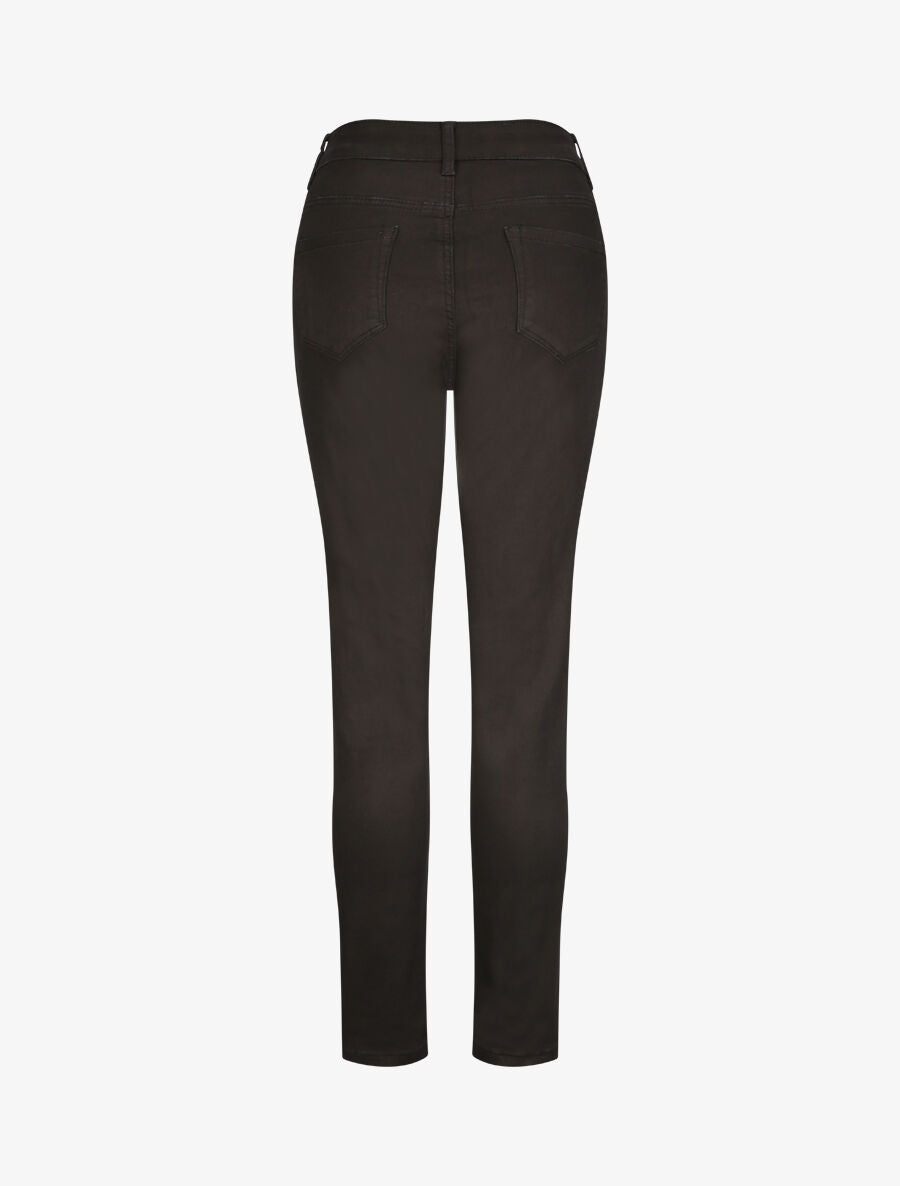 Jean grande taille slim uni à taille haute - Noir - 2