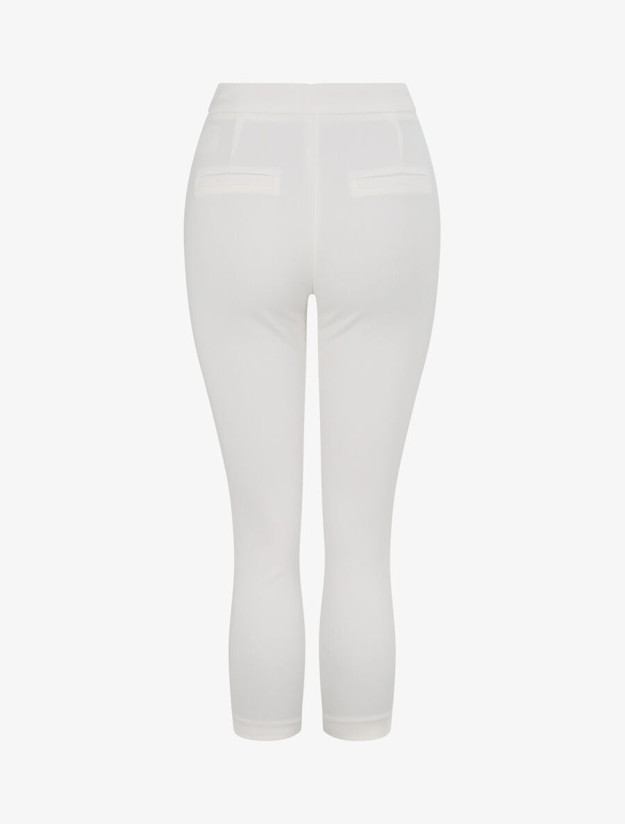 Pantalon stretch uni - Blanc - 2