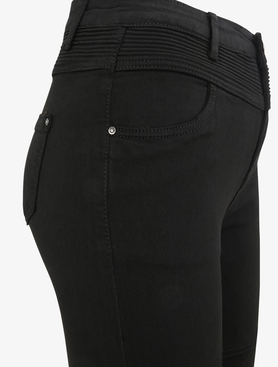 Jean biker skinny à taille haute - Noir - 3