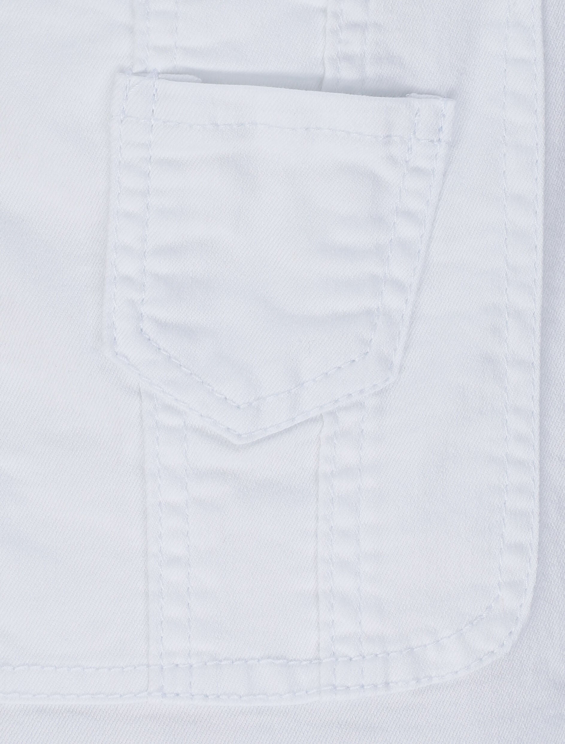 Salopette en jean skinny bords coupe franche - Blanc - 3