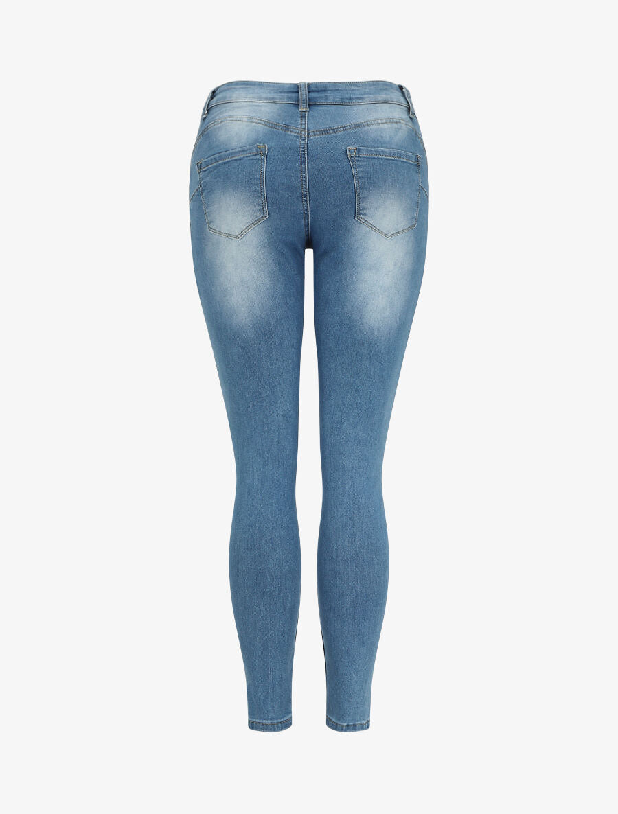 Jean slim delavé push up - Bleu denim - 2
