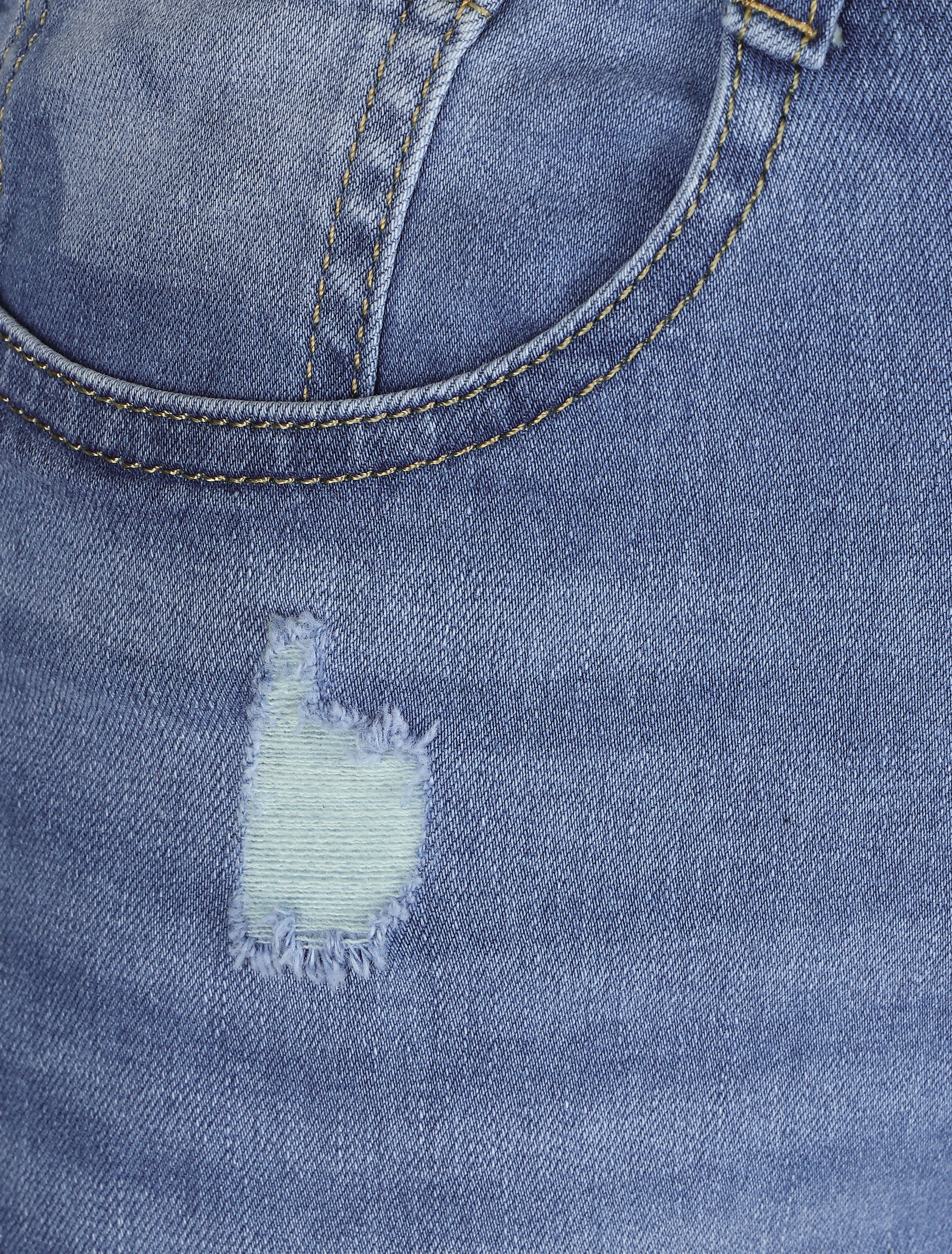 Bermuda push up déchiré - Bleu denim - 3