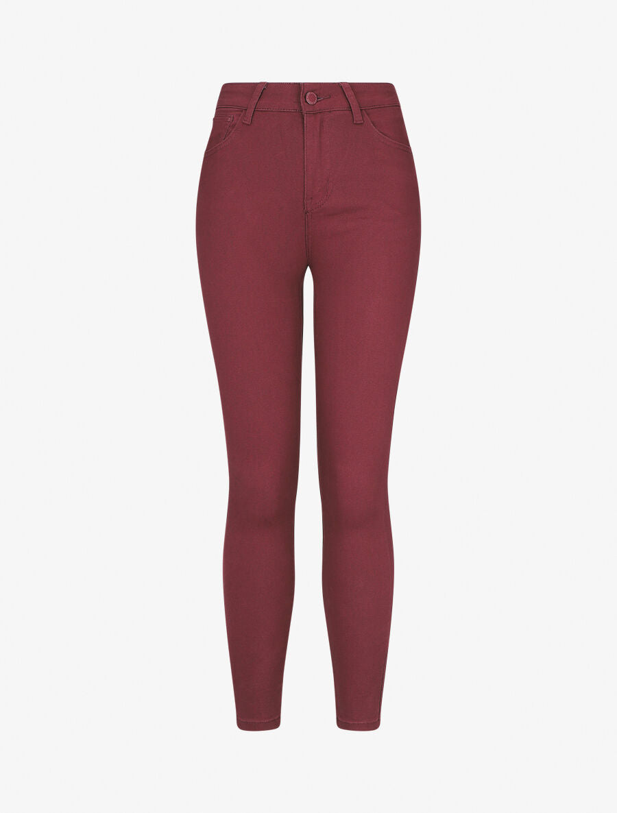 Jean skinny 7/8 push up - Bordeaux - 4