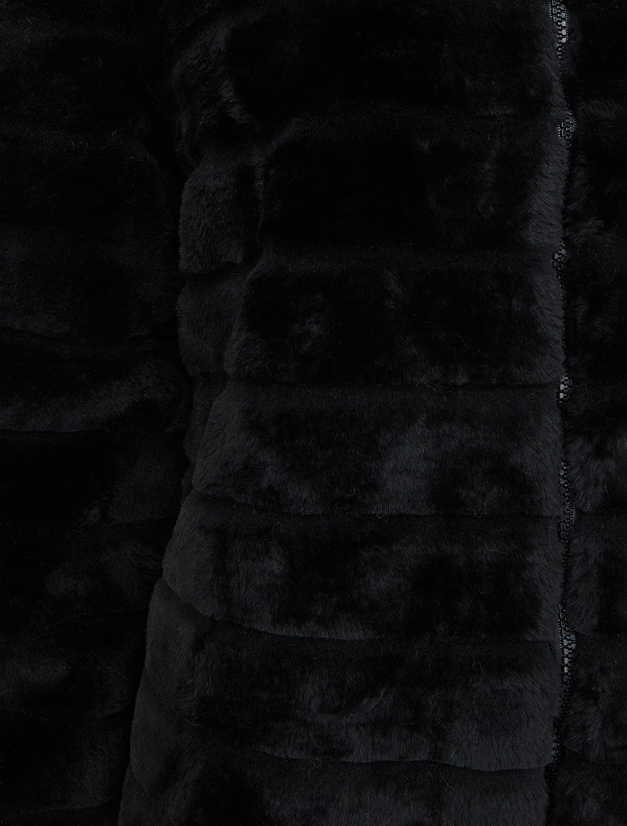 Manteau réversible en fourrure synthétique - Noir - 3
