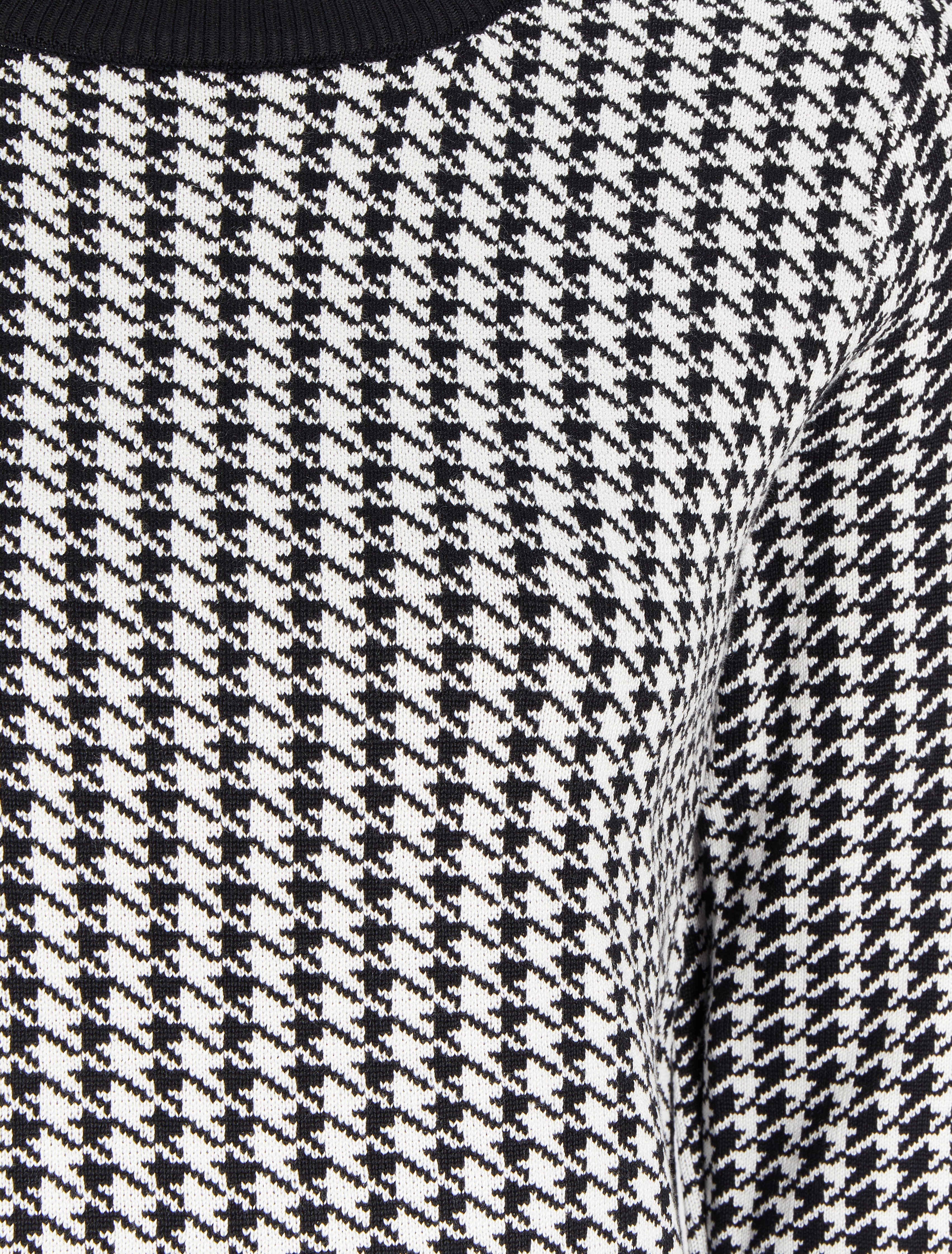 Pull imprimé pied-de-coq - Blanc/noir - 3