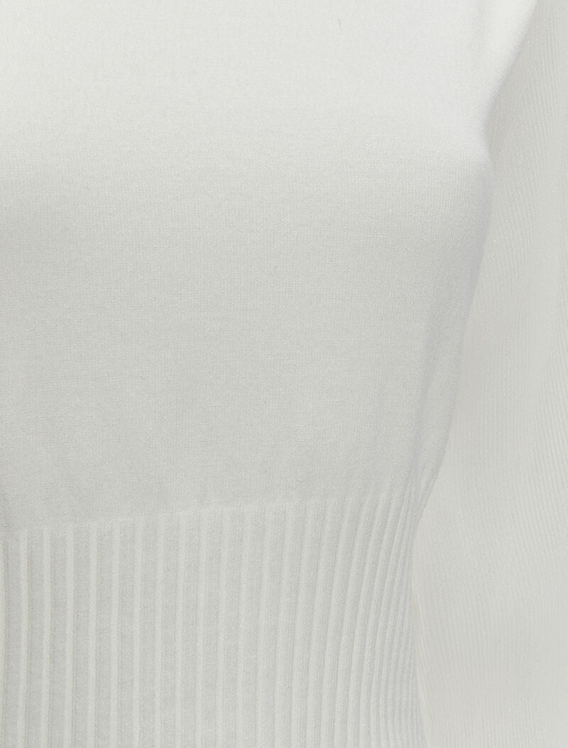 Pull à manches accordéon transparentes - Blanc - 3