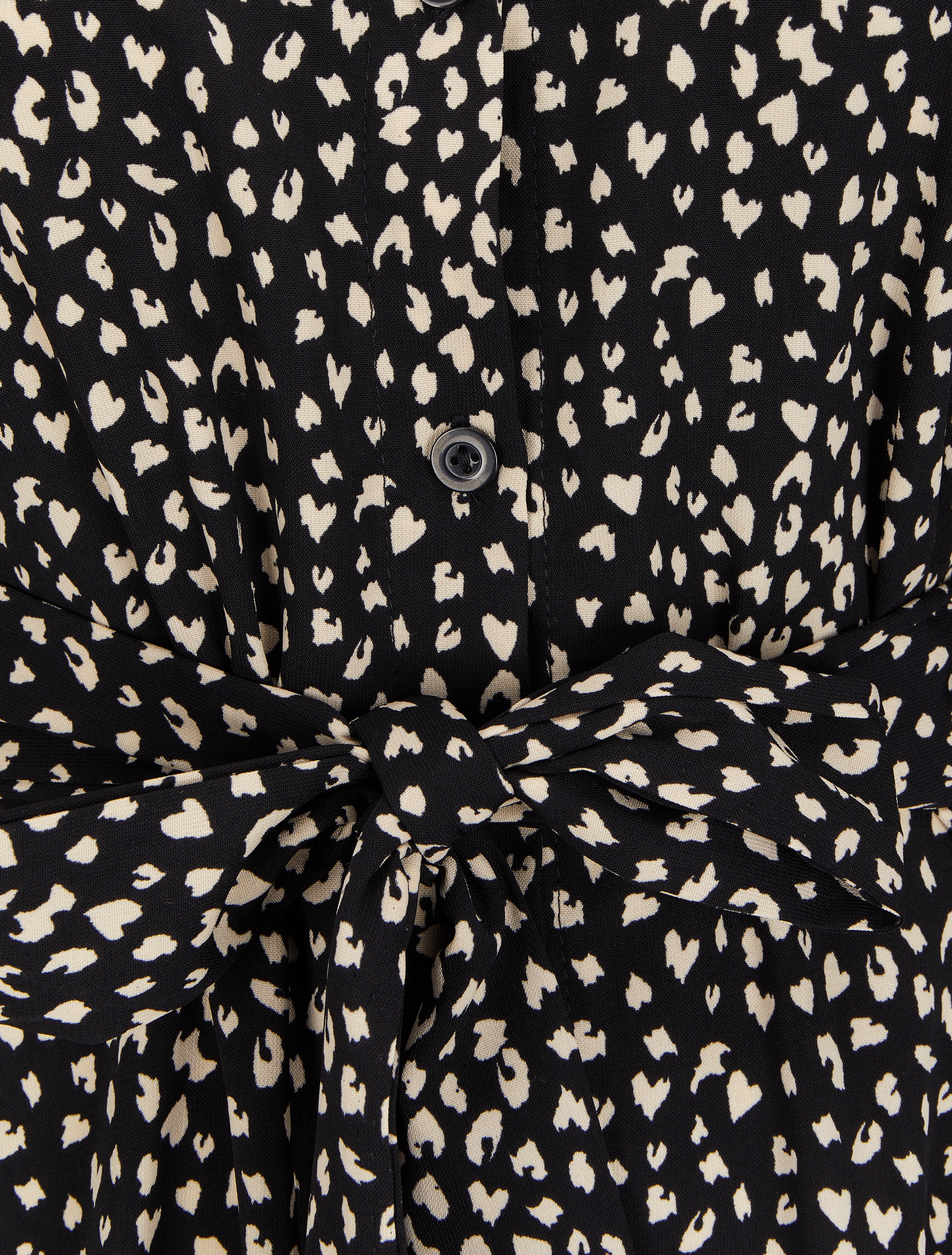 Robe chemise à imprimé moucheté - Noir - 3