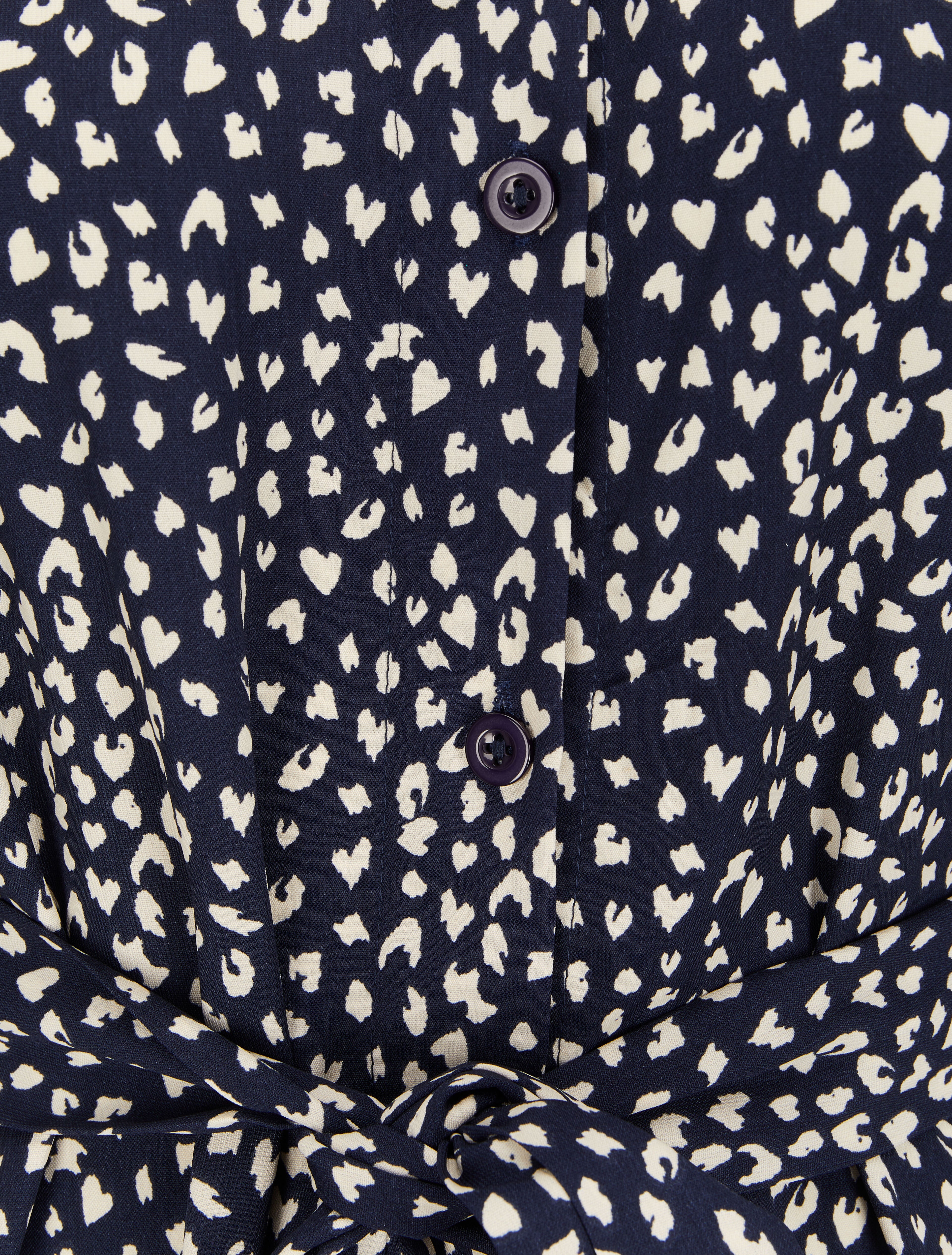 Robe chemise à imprimé moucheté - Bleu marine - 3