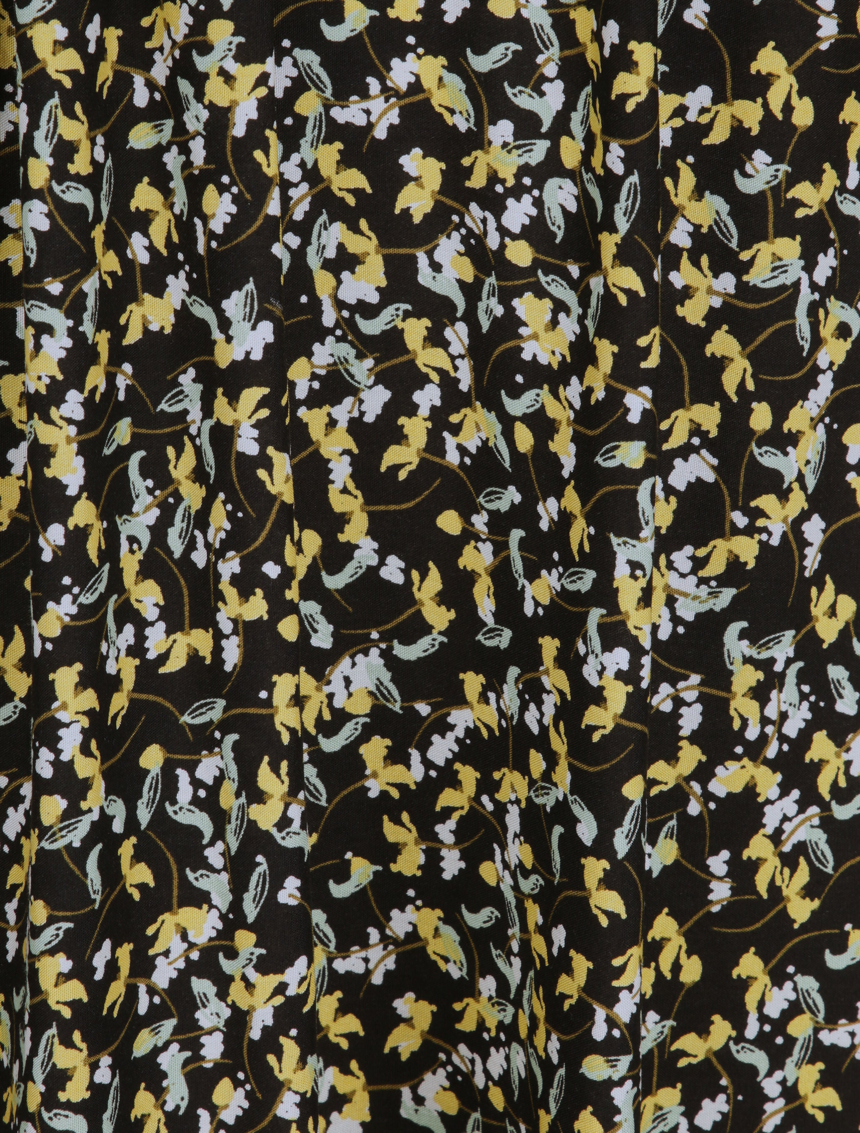 Robe longue à fleurs graphiques et à fines broderies - Noir - 4