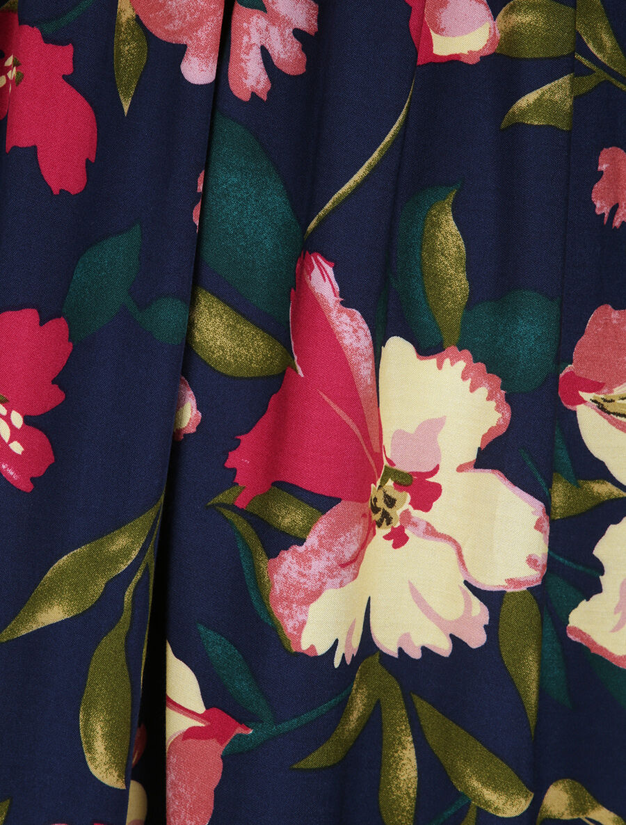 Robe longue imprimée marguerites géantes - Marine/rose - 4