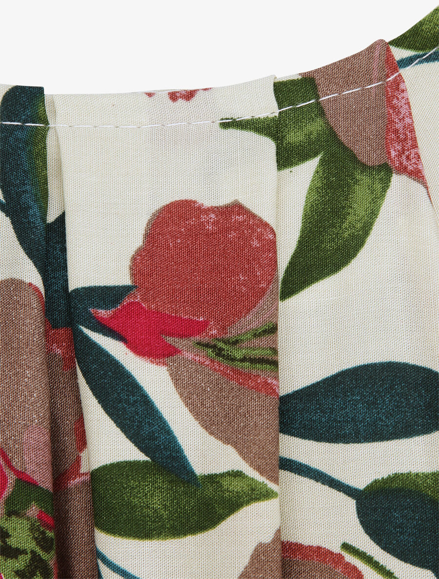 Robe longue imprimée marguerites géantes - Beige/rose foncé - 3