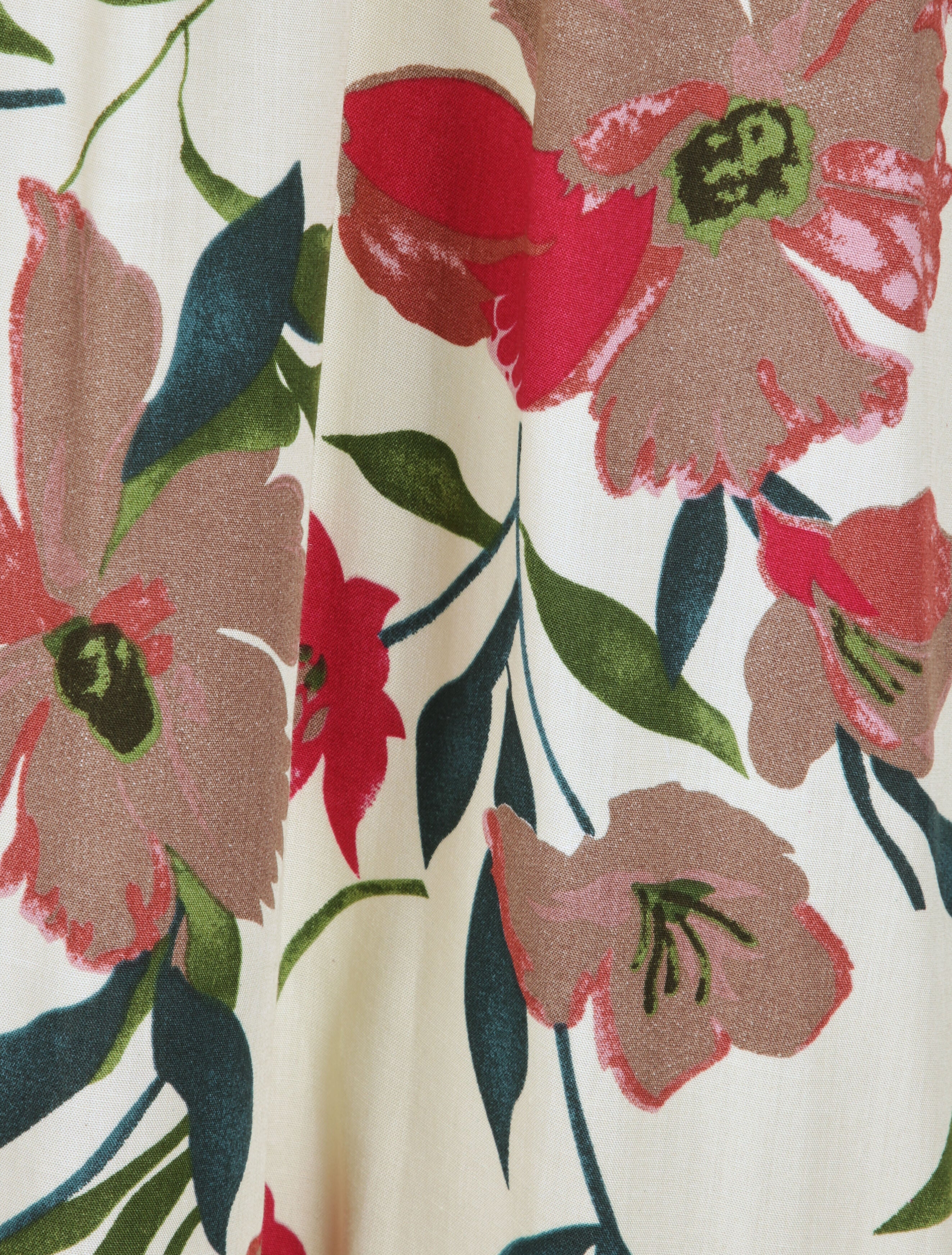 Robe longue imprimée marguerites géantes - Beige/rose foncé - 4