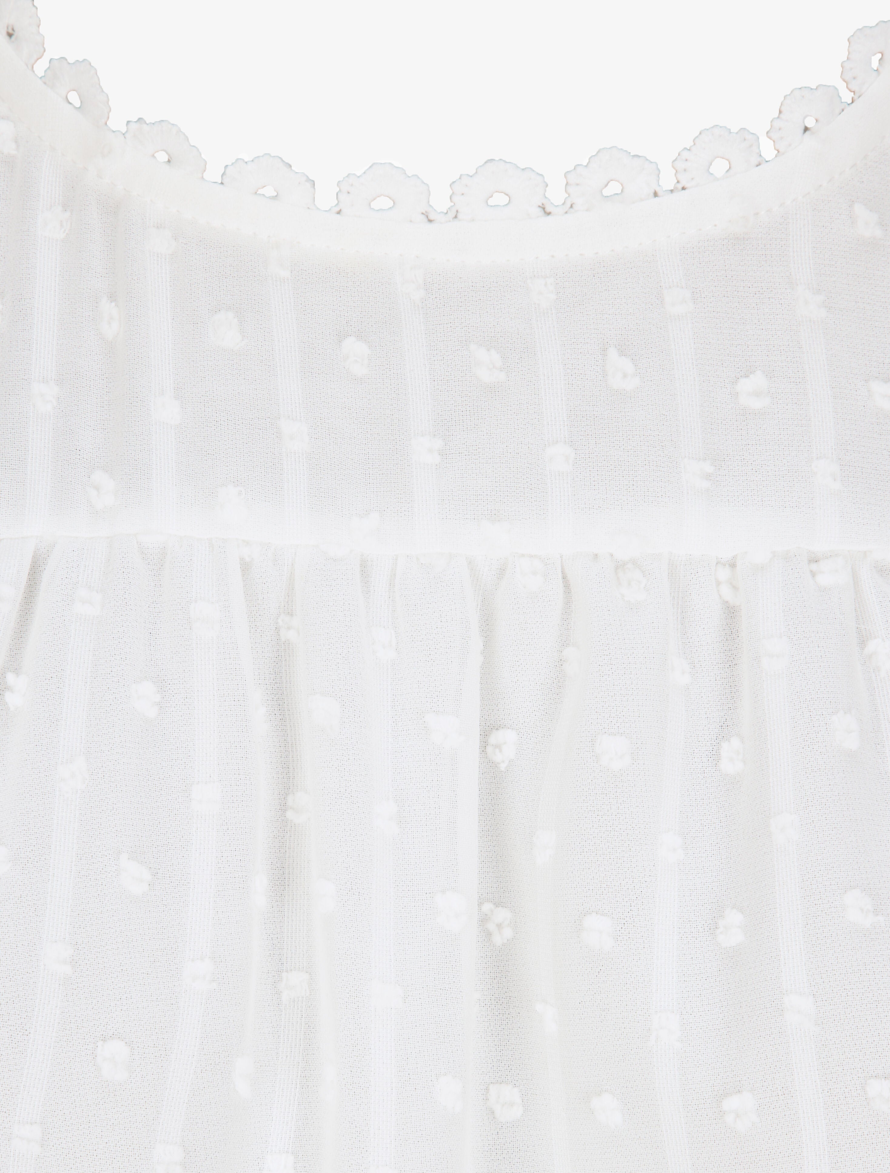 Top fluide à détail dentelle - Blanc - 3