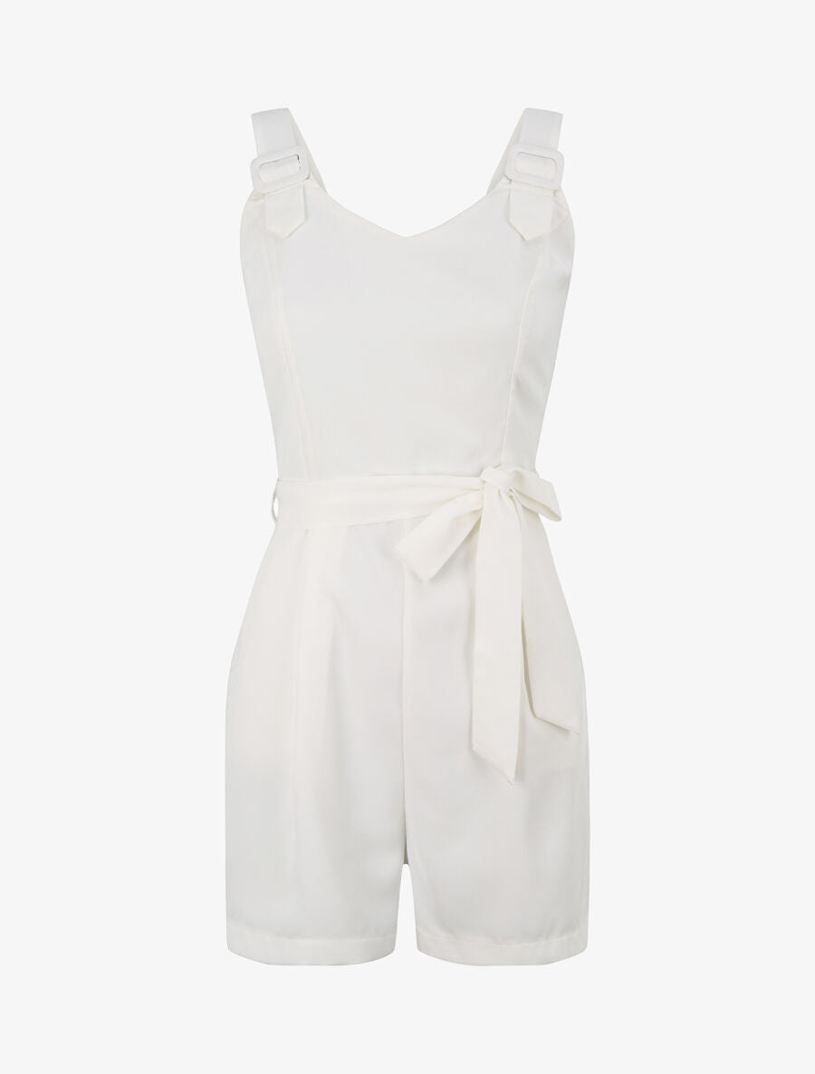 Combishort fluide unie - Blanc - 1
