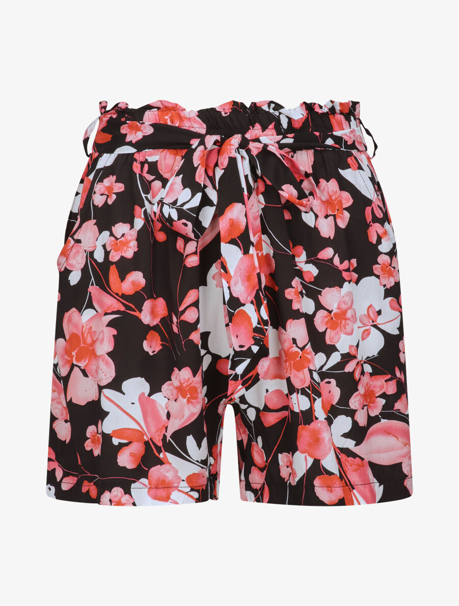 Short fluide motifs pétales de roses - Noir - 5