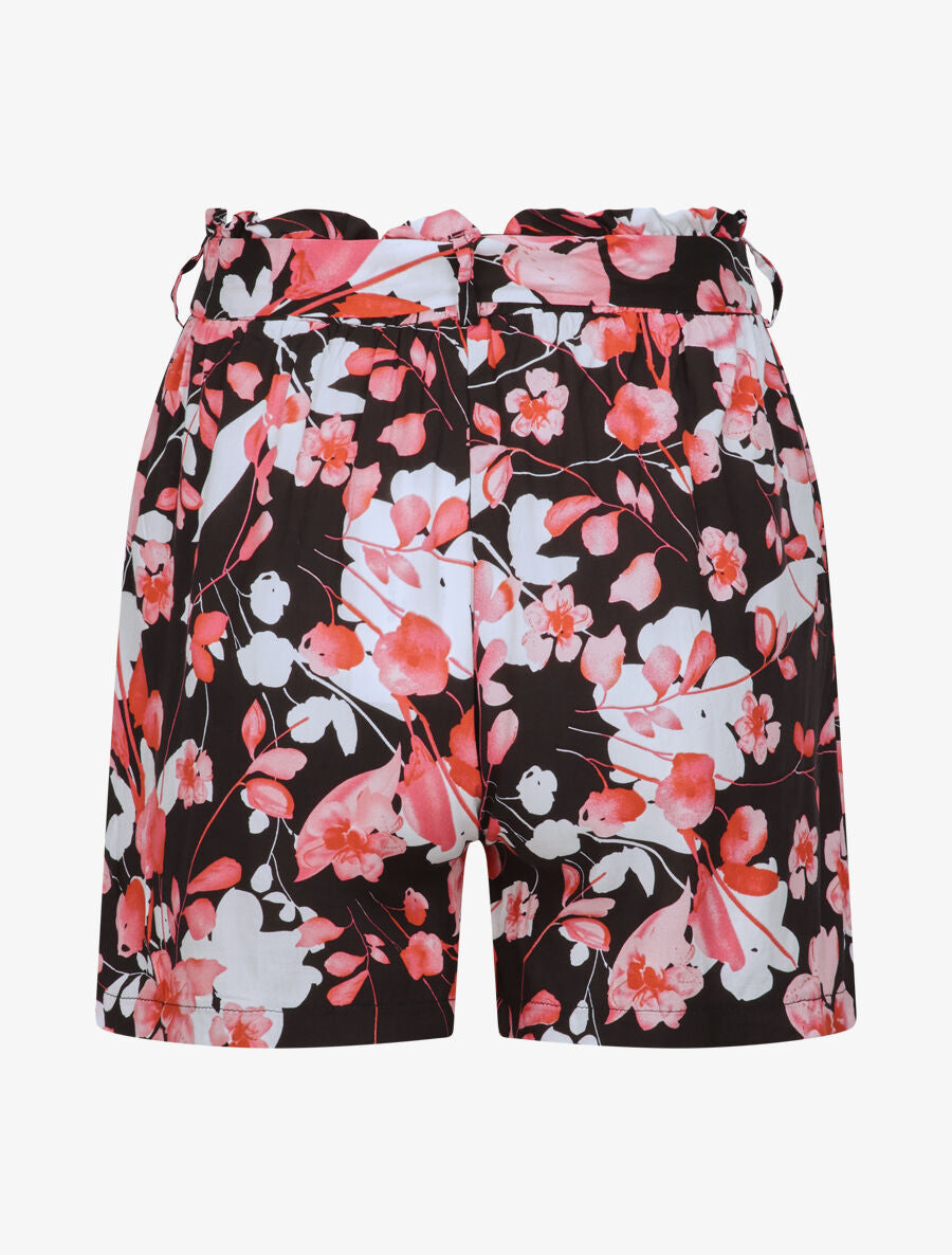 Short fluide motifs pétales de roses - Noir - 2