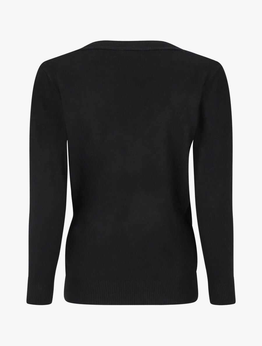 Pull cache-coeur à détail dentelle - Noir - 2