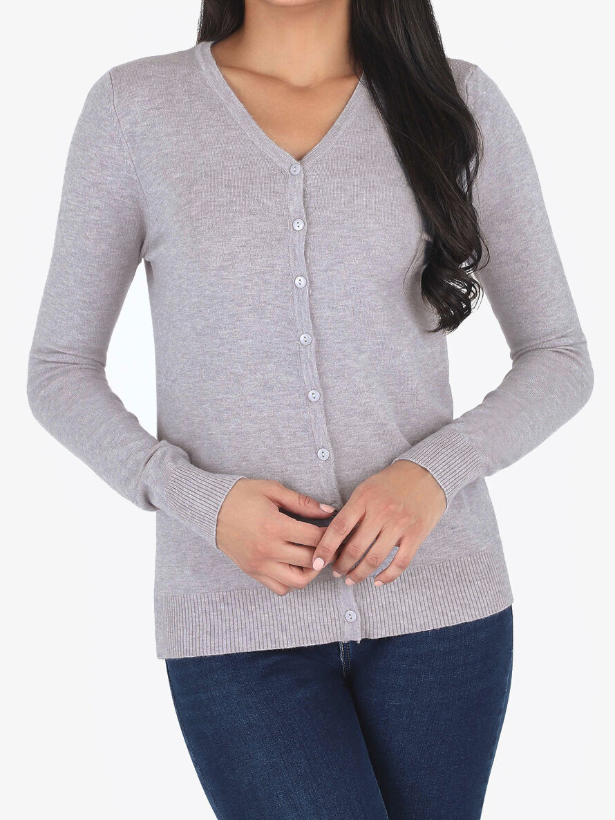 Gilet classique col V - Gris - 4
